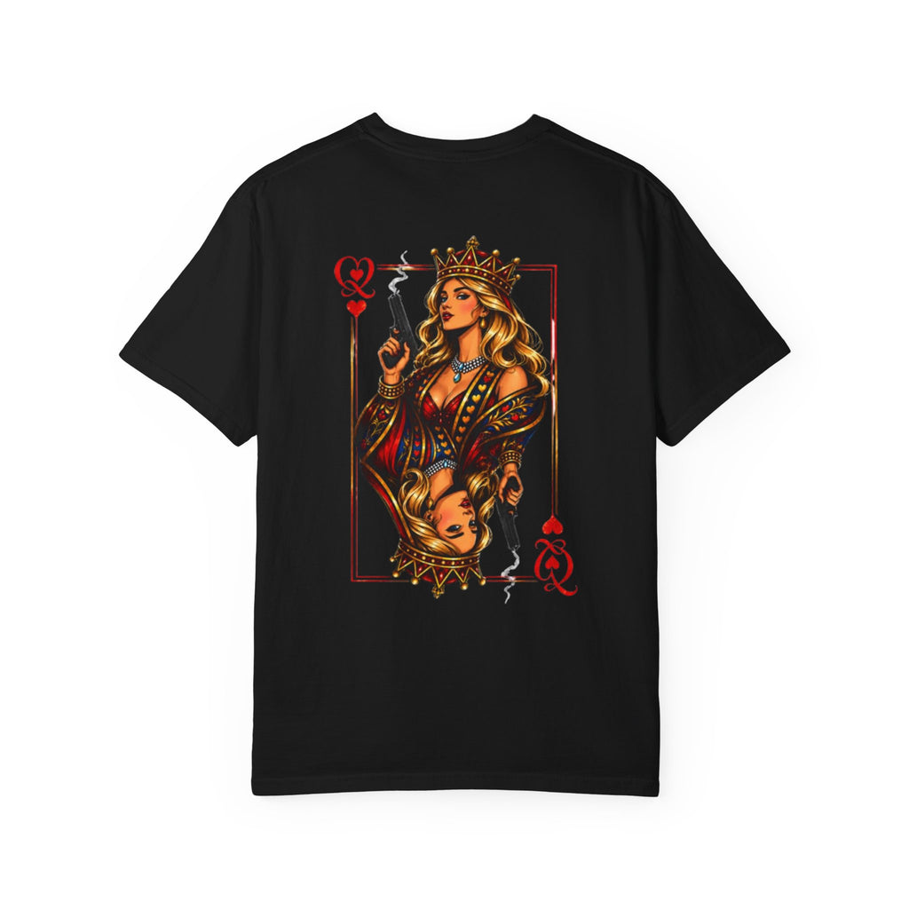 Smoking Gun Queen| Back Graphic Playing Card Tee