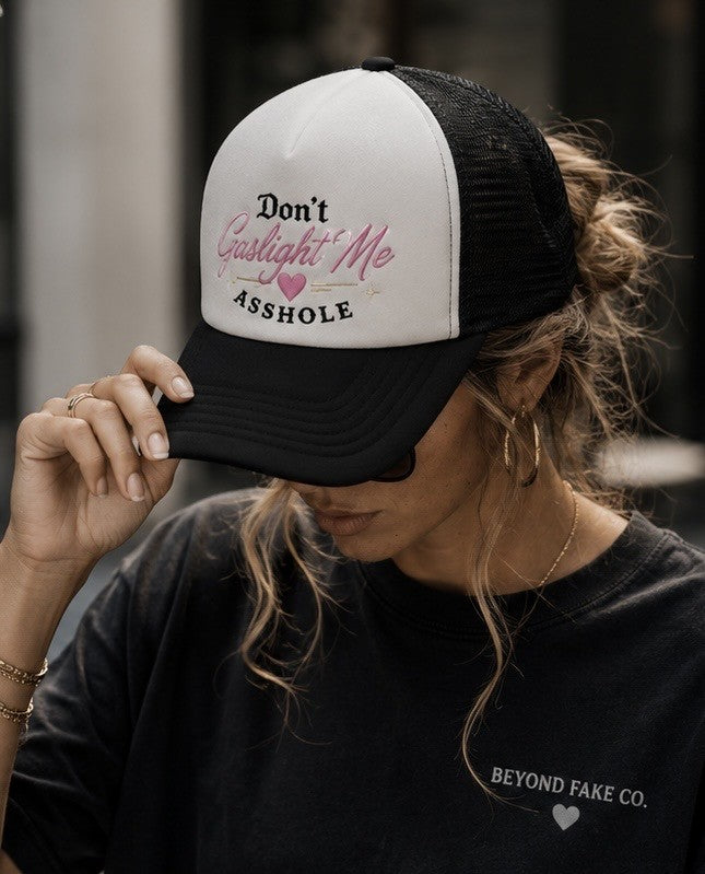 Don't Gaslight Me Asshole Trucker Hat|Funny Graphic Hat|Adjustable Snapback Cap