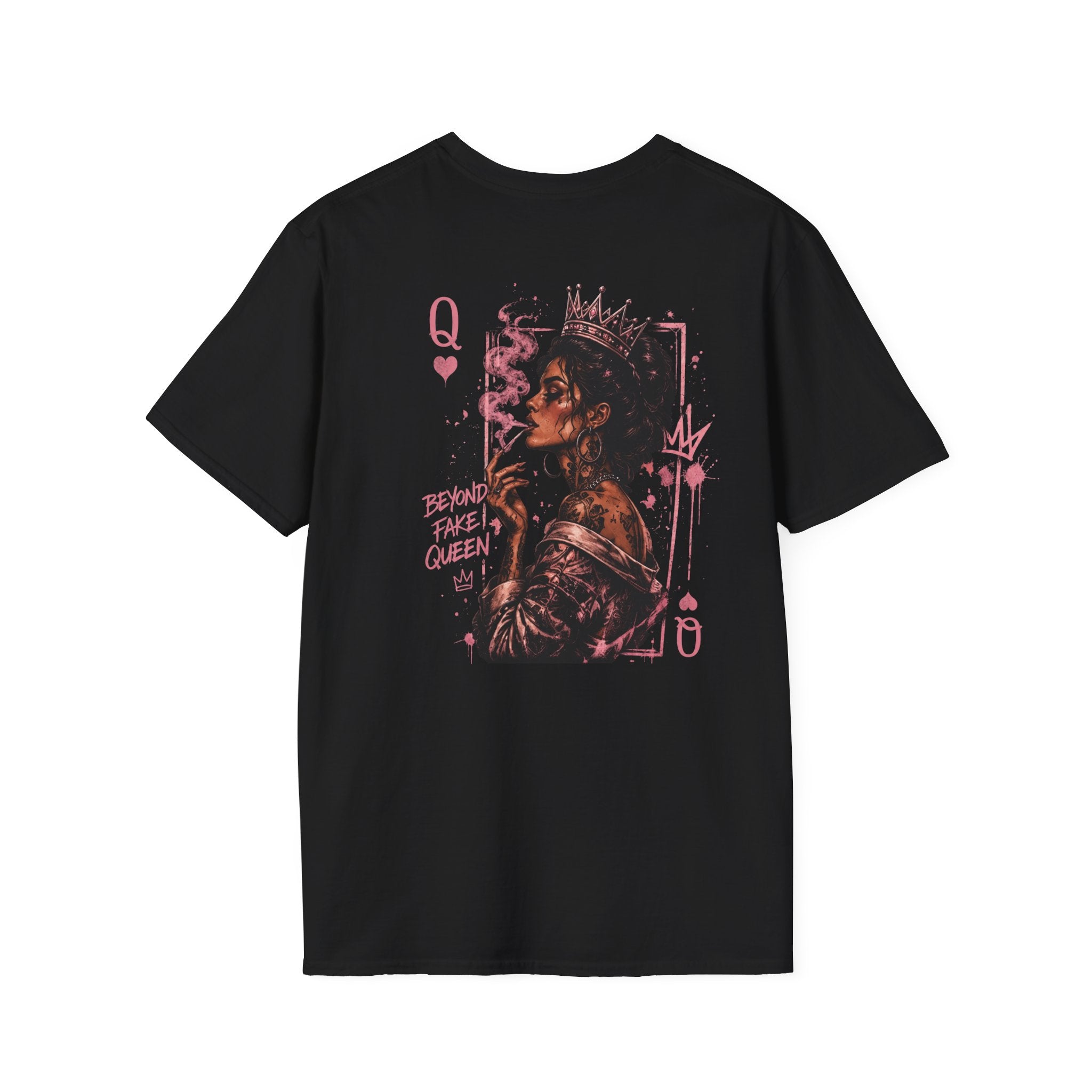 Dusty Pink Smoking Queen Back Graphic T-Shirt