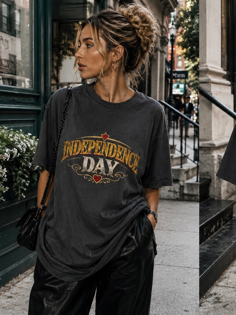 Varsity 'Independence Day' Premium Heavyweight Vintage Tee - Double-Sided Reveal Edition